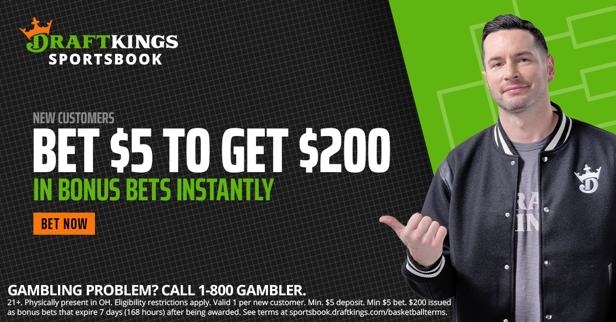 OSB CBB March Madness PG Static 1200x627 BetGet Instantly 200 JJReddick OH DraftKings Sportsbook March Madness Bet $5, Win $200 Promotion