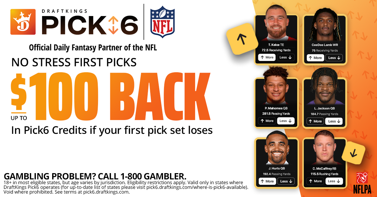 draftkings NFL Pick6 NoStress 100Back Unleash the Power of Pick6: Elevate Your Fantasy Sports Experience with DraftKings Sportsbook PA